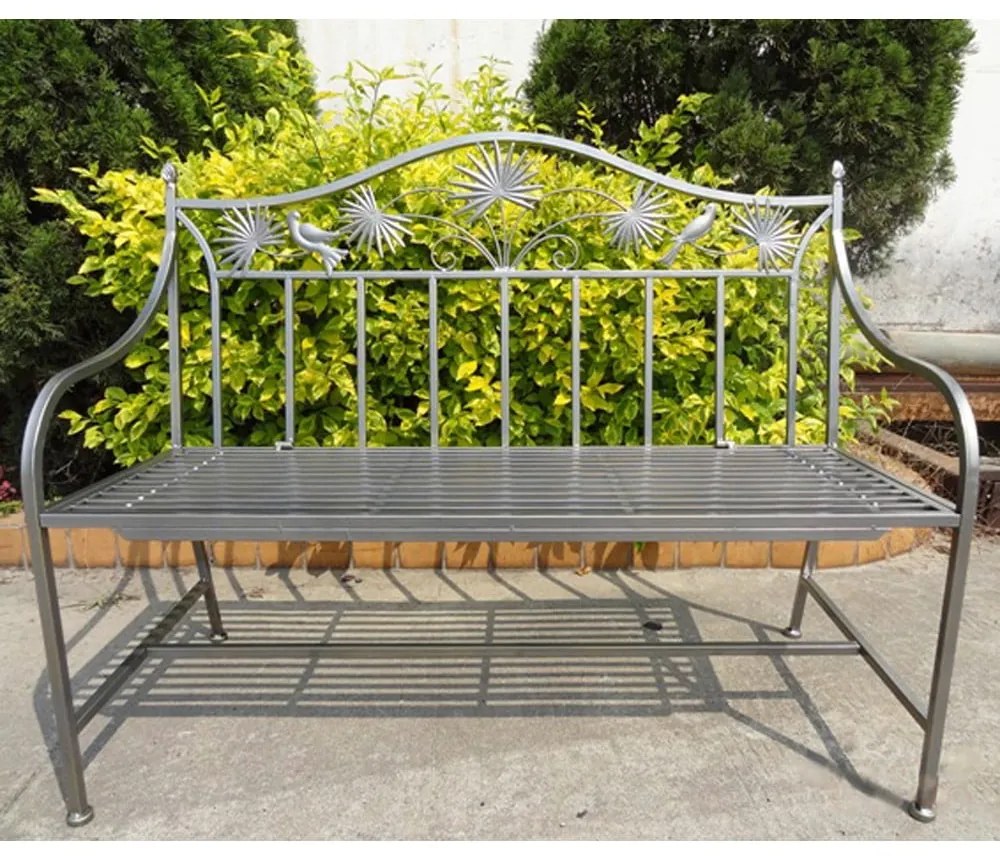 Szara metalowa ławka ogrodowa Talin – Garden Pleasure