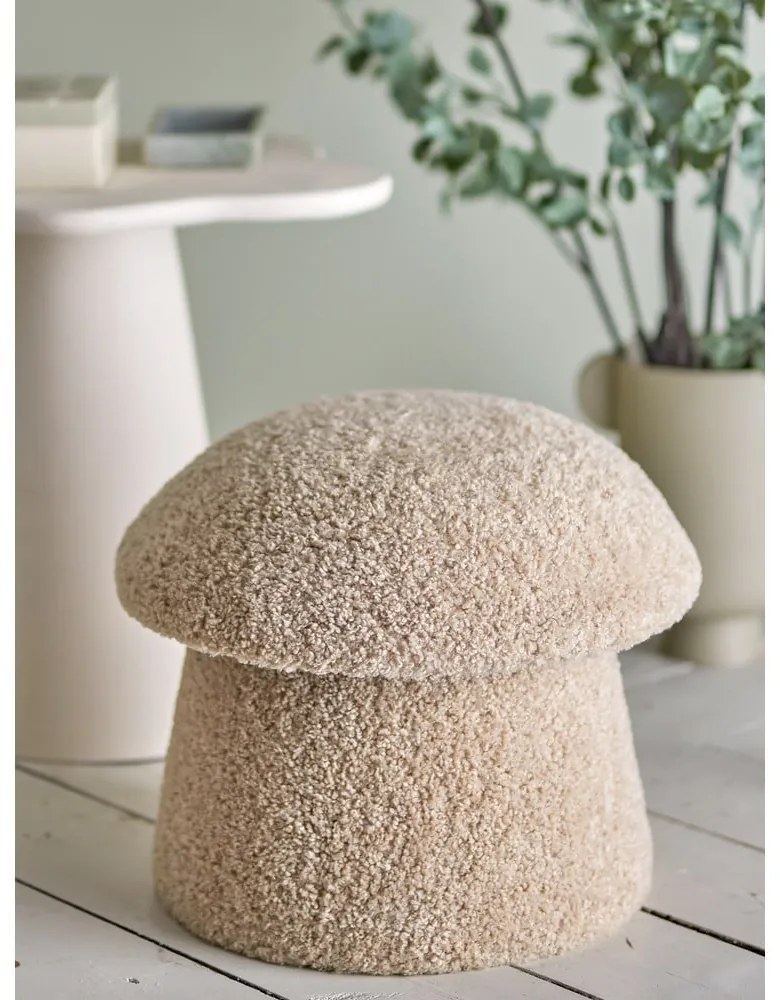 Beżowy puf z materiału bouclé Bocca – Bloomingville