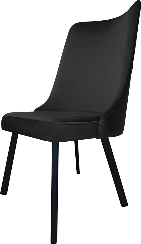 Krzesło Victor tkanina Welur noga metalowa krzesło tapicerowane premium : Kolor nogi - Czarna profil, Kolor tkaniny - VELVET - MG19, Typ siedziska - Siedzisko stałe
