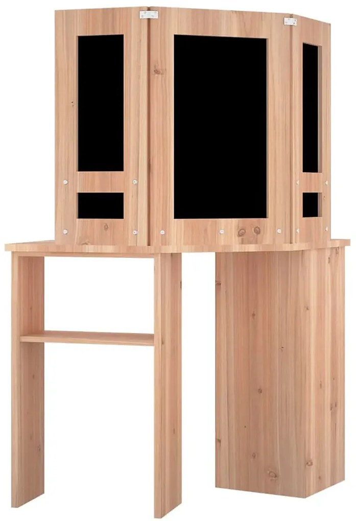 Dębowa narożna toaletka z półkami i szafką T5-E53