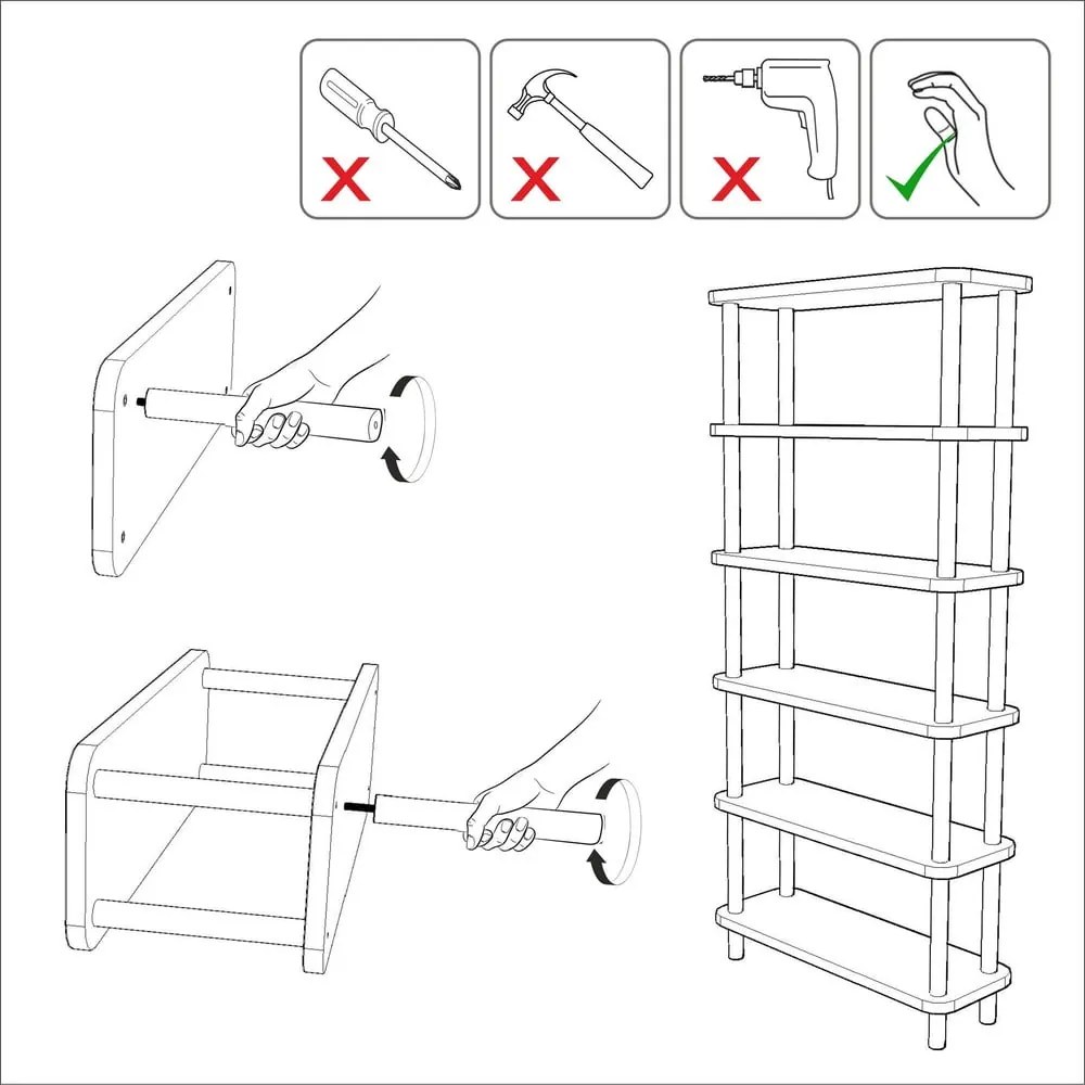 Regał w dekorze sosny 80x168,5 cm Step – Kalune Design