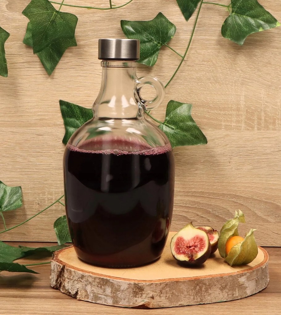 Karafka szklana Butelka Galon 1000ml Ucho Dama Na Wino Whisky Grube Szkło