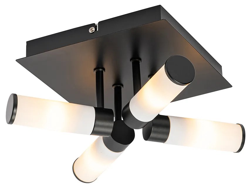 Zewnetrzna Nowoczesna lampa sufitowa do łazienki czarna 4-światłowa IP44 - Bath Nowoczesny Oswietlenie zewnetrzne