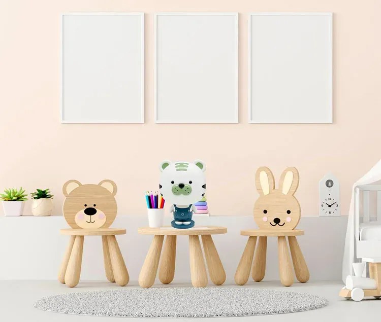 Zielona lampka dla dzieci tygrysek - A364 H4-A27