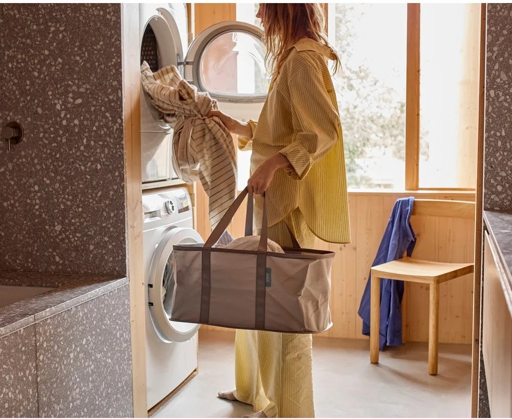Szary tekstylny kosz na pranie składany 35 l Duo – Joseph Joseph