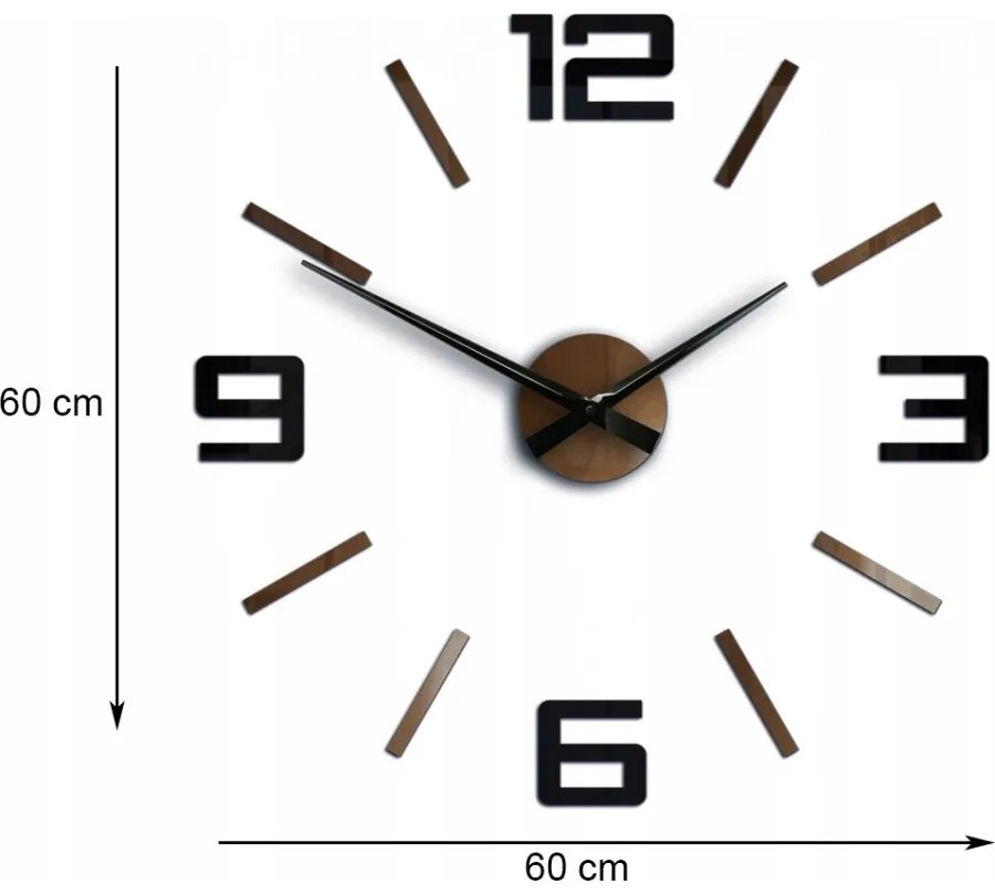 Zegar ścienny naklejany duży nowoczesny akrylowy na ścianę do kuchni salonu