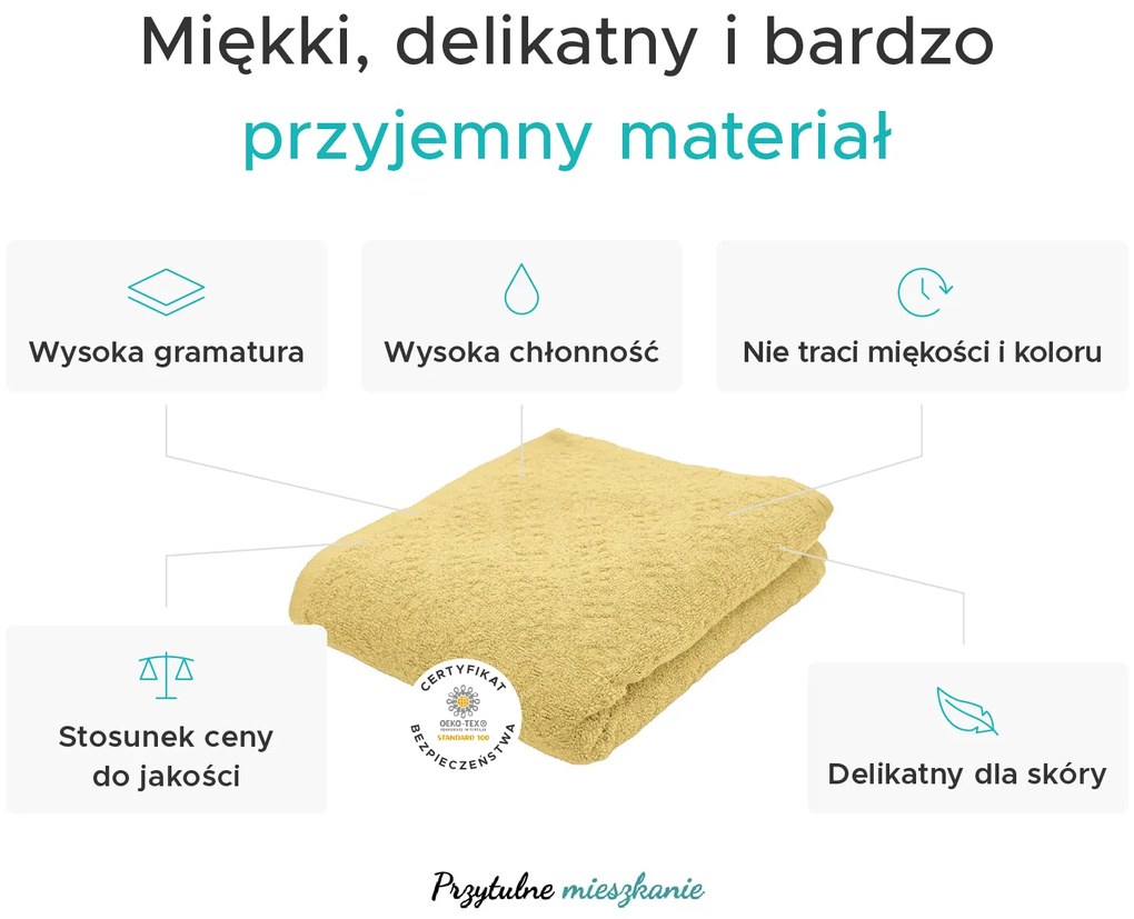 Ręcznik Basic 50 x 90 cm żółty, 100% bawełna