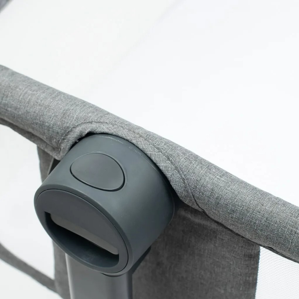 Baby Mix Łóżeczko dostawkowe Rose szare, 84 x 80 x 52 cm