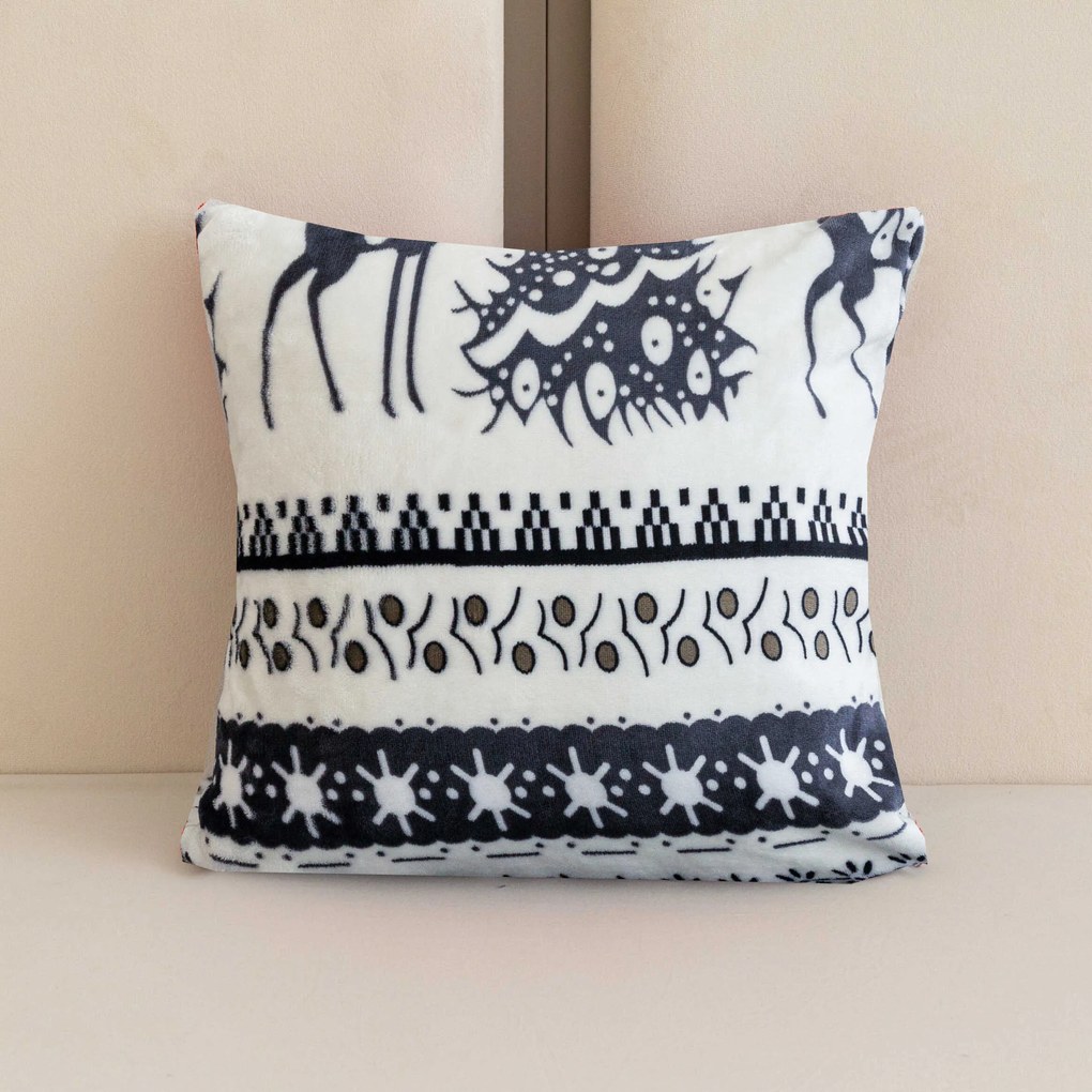 Mikropluszowa poszewka na poduszkę WINTER DEER 45x45 cm, szary