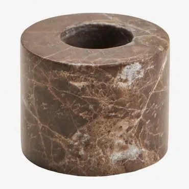 Świecznik Z Naturalnego Kamienia Seravento Brązowy Marmur - Sklum