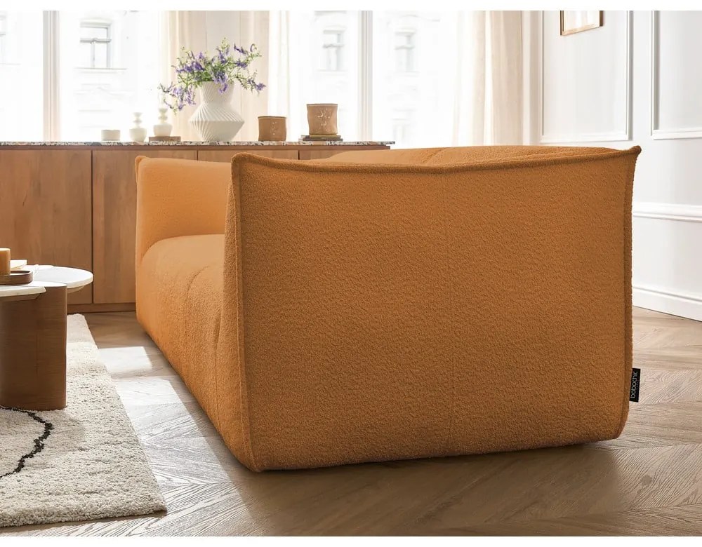 Musztardowa sofa z materiału bouclé 242 cm Giorgia – Bobochic Paris