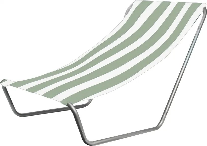 Składany leżak plażowy SAND, jasne zielone paski