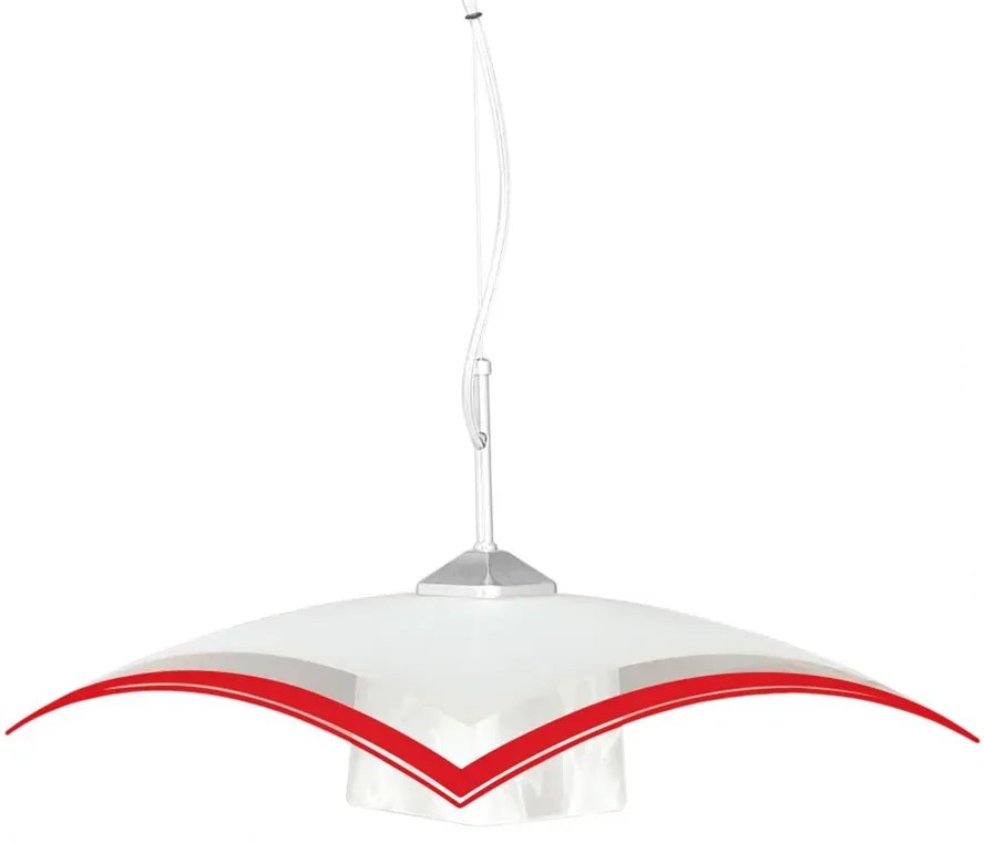 Biało-czerwona lampa wisząca do kuchni - S564-Grotto