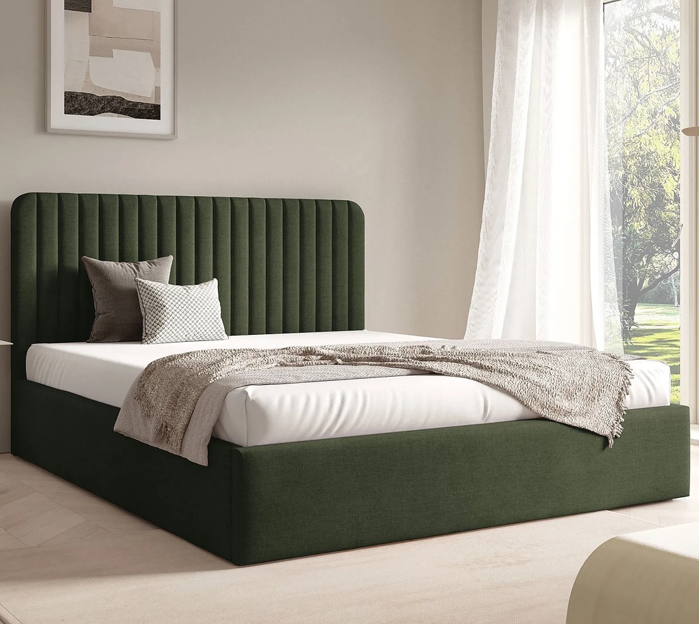 Zielone łóżko tapicerowane 3 rozmiary B5-H06