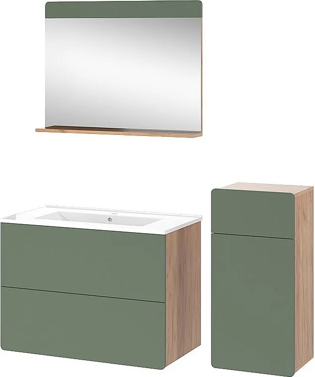 Zestaw mebli łazienkowych goldkraft dąb/zielony 80x46x59.3 izan