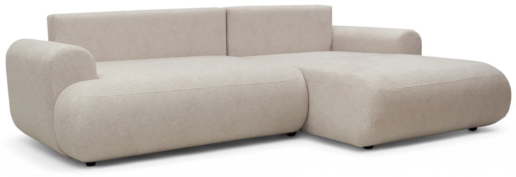 Narożnik Lotulis Mini z funkcją spania prawostronny - kremowa dzianina hydrofobowa Blur 01