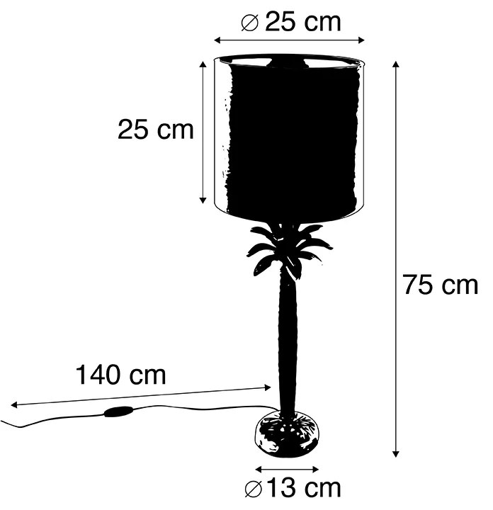 Lampa stołowa w stylu art deco z abażurem z weluru zielonym 25 cm - Areka ArtDeco Oswietlenie wewnetrzne
