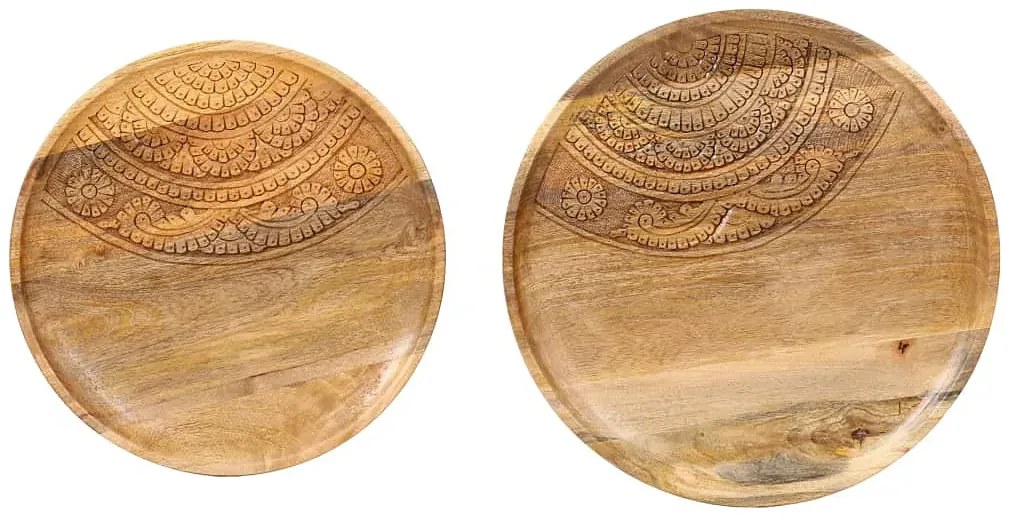 2 sztuki okrągłych stolików kawowych z drewna mango G9-R44