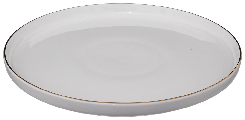 Talerze obiadowe porcelanowe SUBLIMA, złota obwódka, 6 sztuk x Ø 27 cm