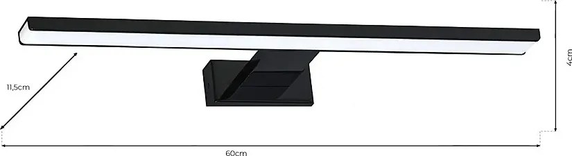 Czarny kinkiet do łazienki -13,8W 60x11,5x4 cm F9-T33
