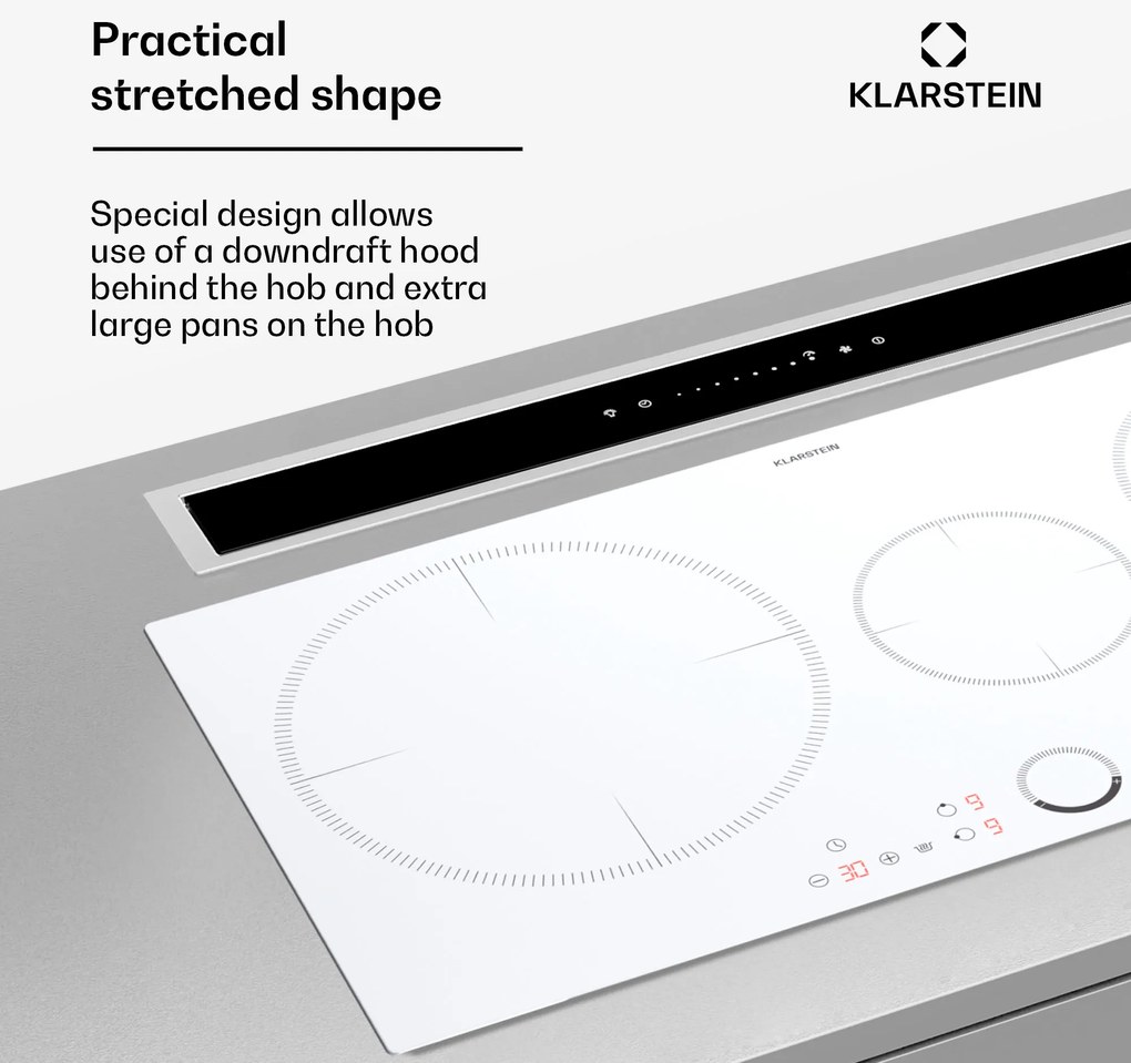 Klarstein Delicatessa 80cm Płyta Indukcyjna 3 Strefy Gotowania Biały