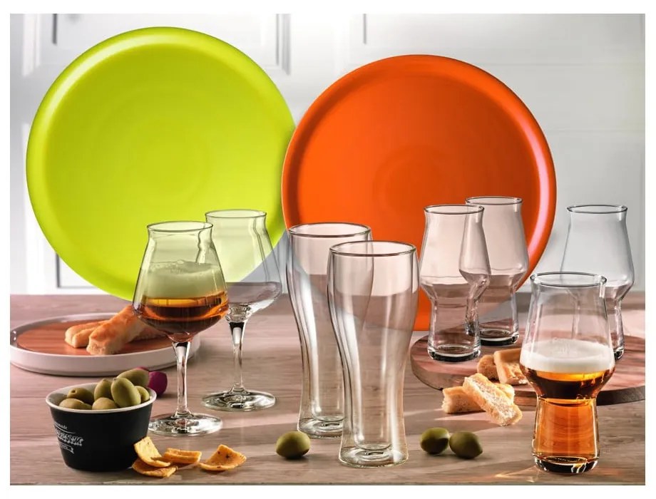 Pomarańczowy porcelanowy talerz na pizzę Brandani Pizza, ⌀ 31 cm