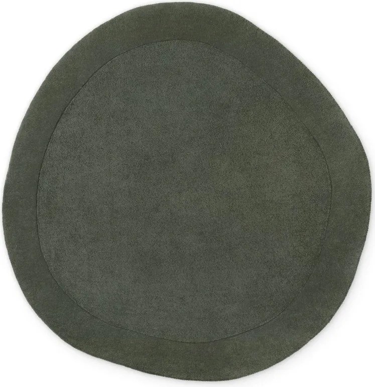 Ciemnozielony okrągły dywan z mieszanki wełny tkany ręcznie ø 160 cm Kari Organic – Villeroy&amp;Boch