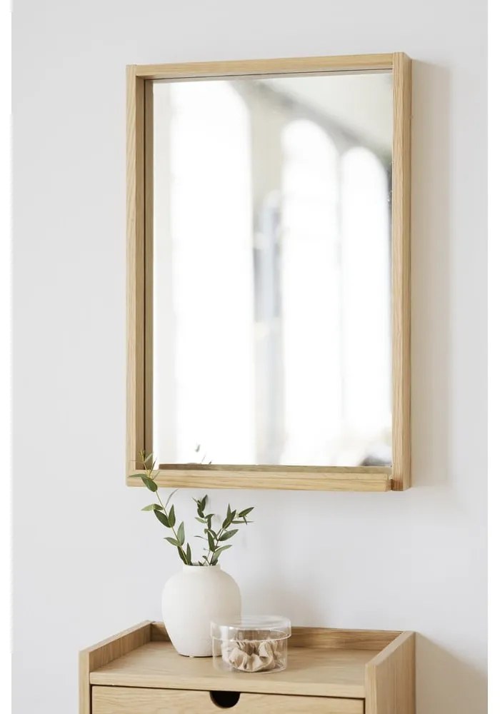 Naturalna szafka nocna z litego drewna dębowego wisząca/z półką Hillmond – Rowico