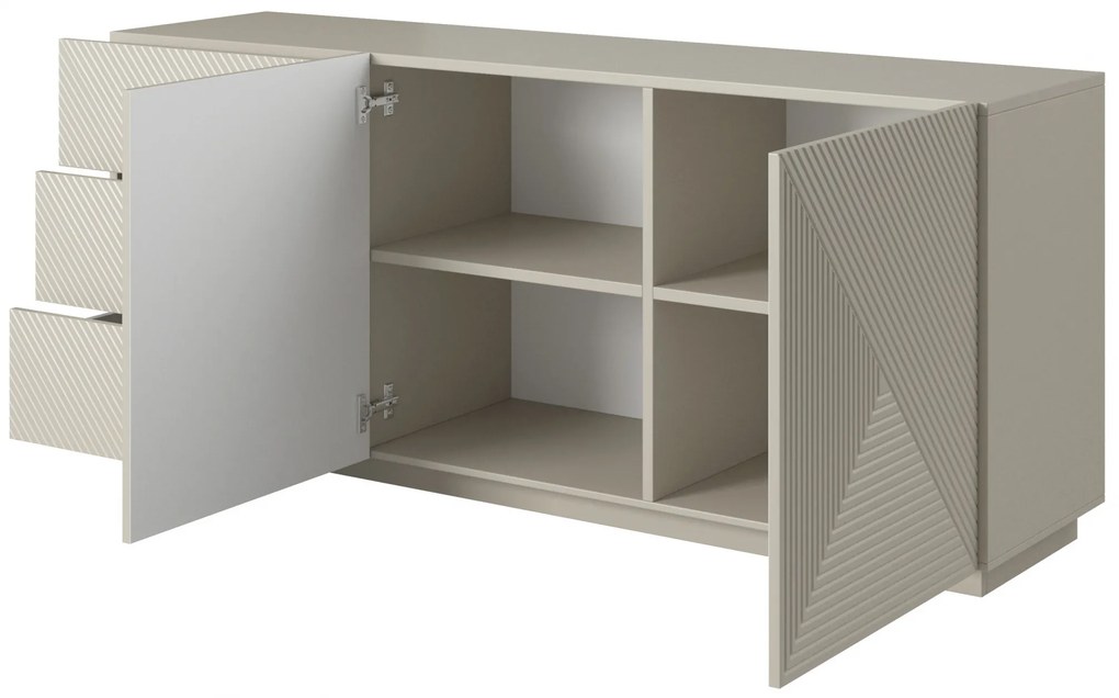 Komoda Asha 167 cm dwudrzwiowa z szufladami - kaszmir