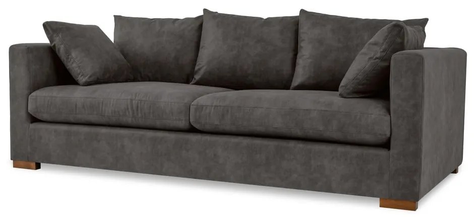 Antracytowa sofa z imitacji skóry 225 cm Hamburg – Scandic