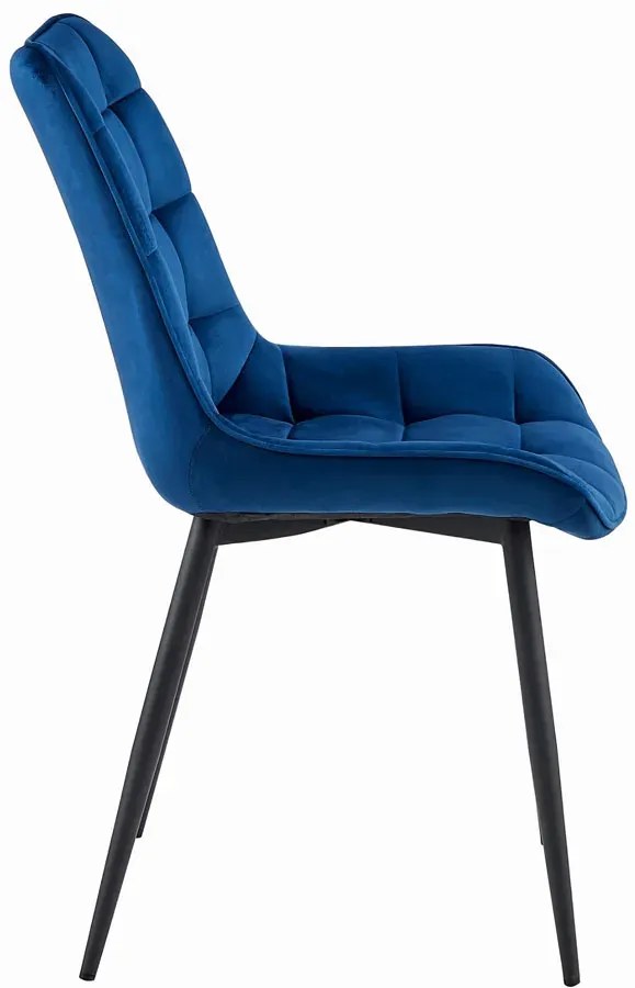 Granatowe metalowe krzesło welurowe do stołu F7-T67