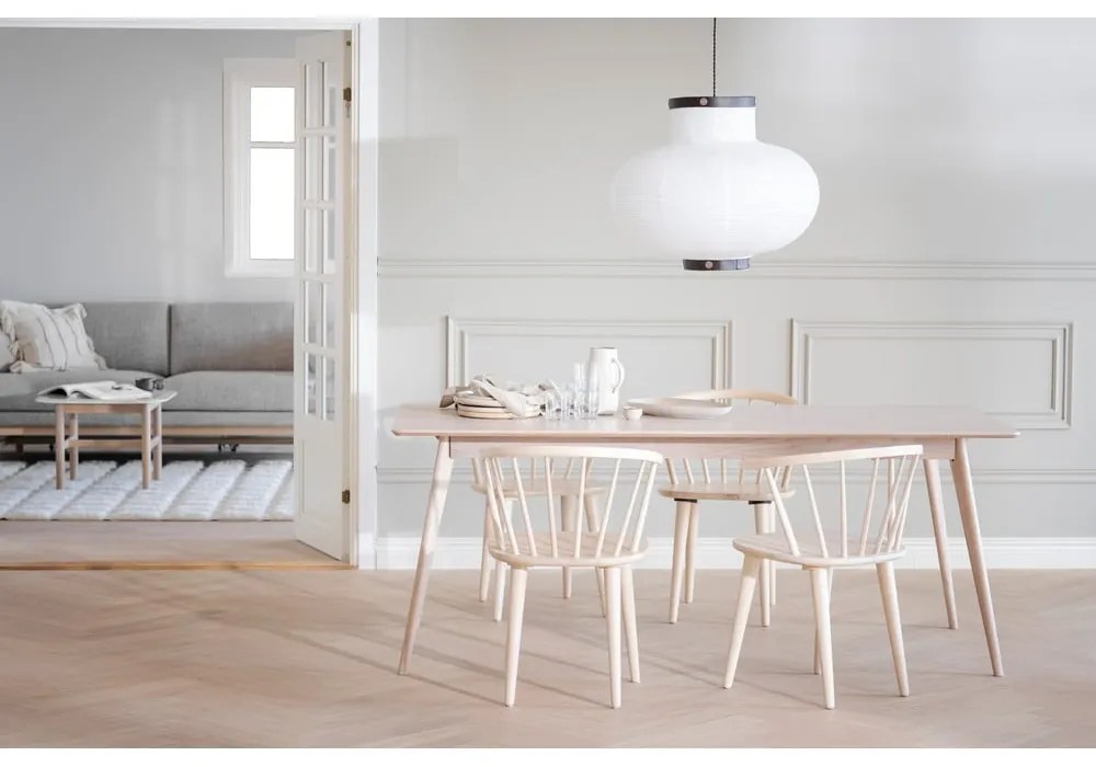Rozkładany stół z blatem w dekorze dębu 190x90 cm Yumi – Rowico