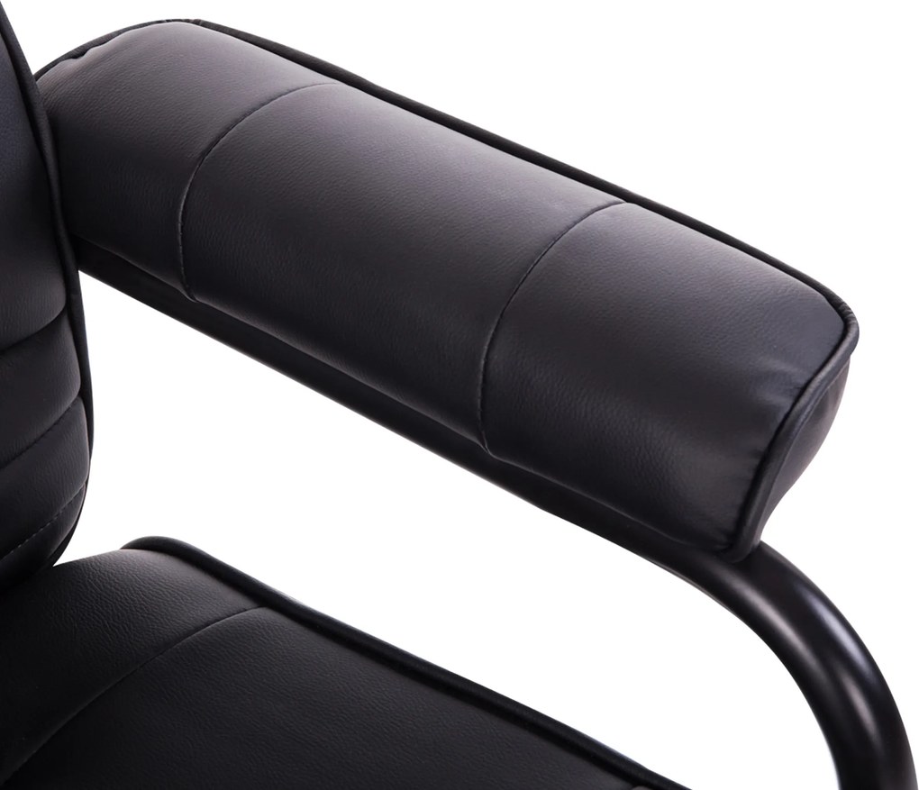 HOMCOM Fotel do masażu z podnóżkiem fotel telewizyjny fotel relaksacyjny sztuczna skóra czarny