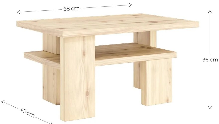 Brązowy stolik z litego drewna sosnowego 45x68 cm Japan – Karup Design