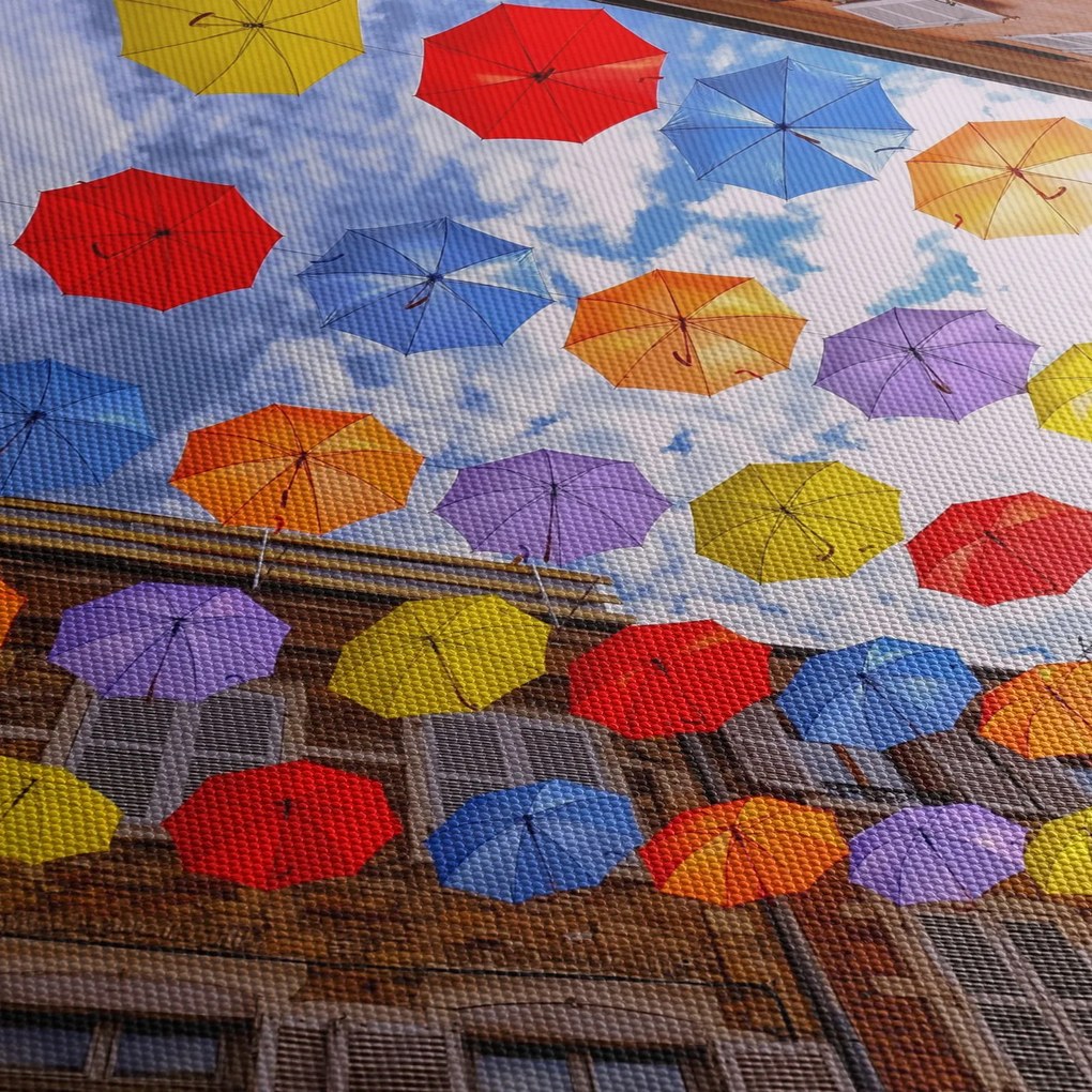 Obraz kolorowych parasoli (70x50 cm)