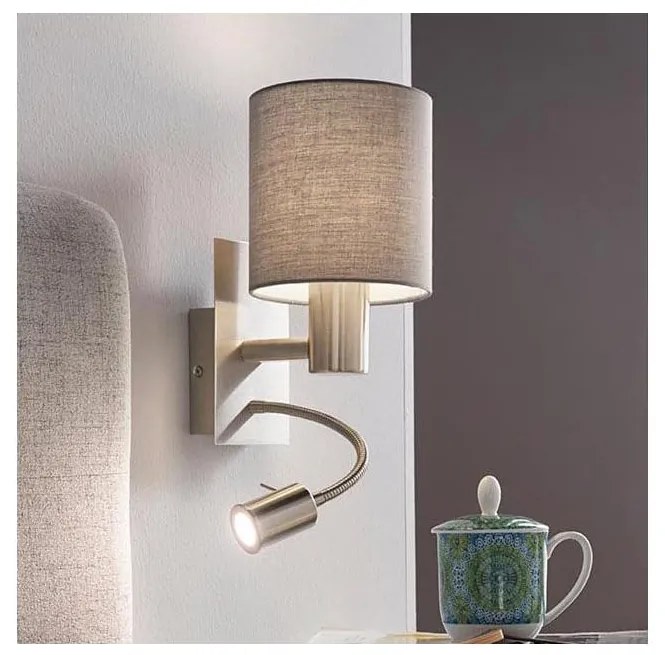 Eglo 96479 - LED elastyczne oświetlenie PASTERI 1xE27/40W+LED/3,8W szare