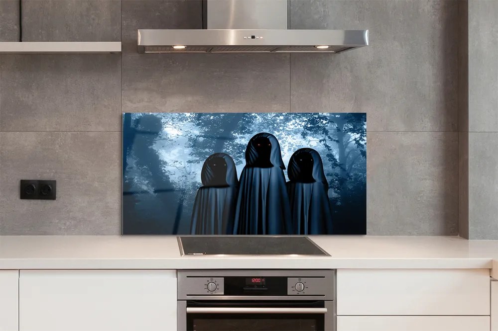 Szklany Panel Mroczny Las i Straszne Postacie