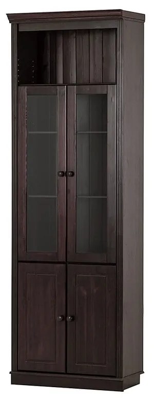 Brązowa witryna z litego drewna sosnowego 74x223 cm Anita – Støraa