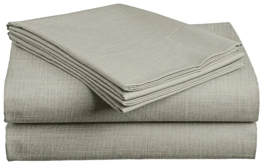 PrzytulneMieszkanie.pl Bawełniana prześcieradło SLUB 140x240 cm szarozielone, 100% bawełna Rozmiar: 140 x 240 cm