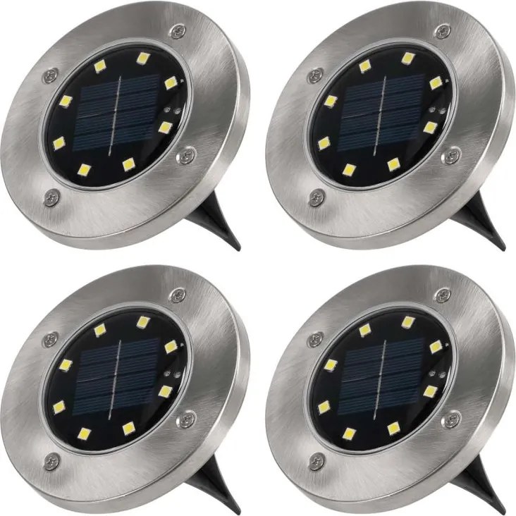 Komplet 4 szt. Lampa solarna Garth wbudowana ogrodowa LED