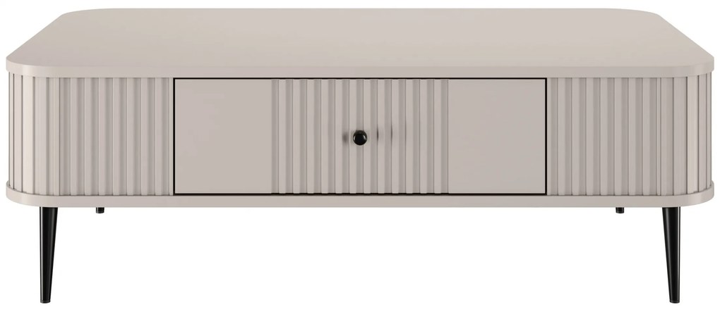 Stolik kawowy z szufladą Vesper 103x60 cm - kaszmir / czarne nogi