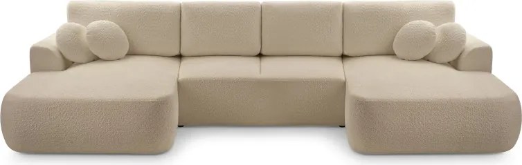 Narożnik VELO XL wolnostojący układ U z funkcją spania w tkaninie Coral 50 DomoHome