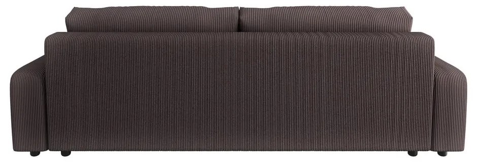 Brązowa sztruksowa rozkładana sofa ze schowkiem 234 cm Sara – Ropez