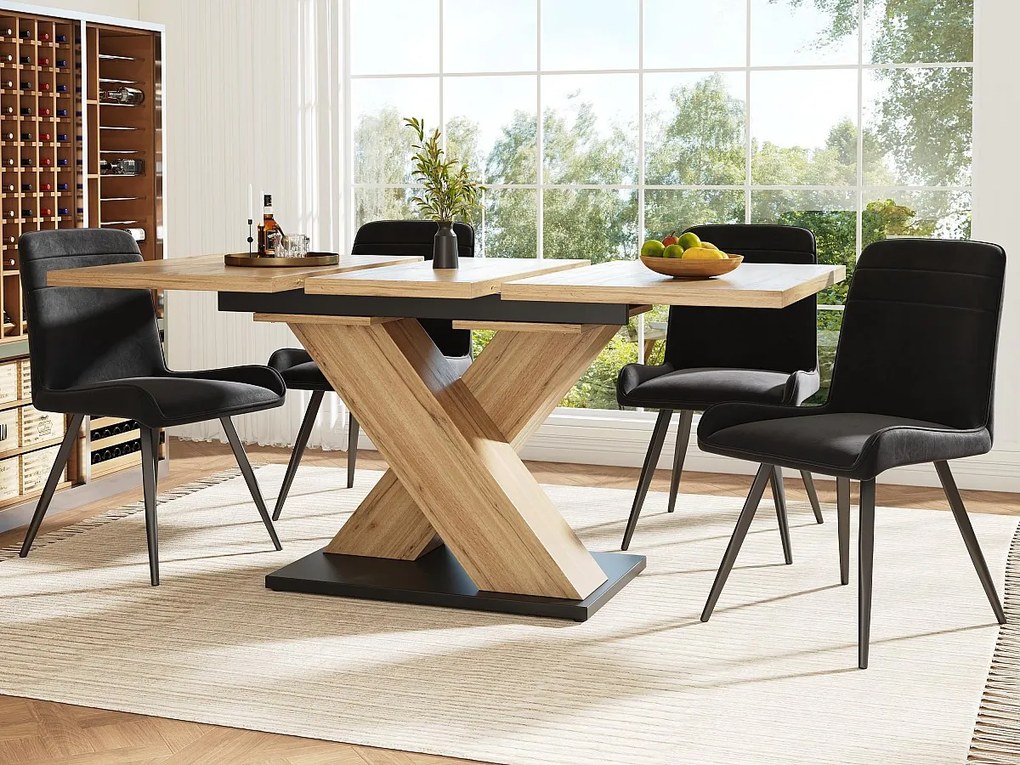 Stół jadalny składany 158,5 x 80 cm - 6 do 8 osób - z MDF - Naturalny