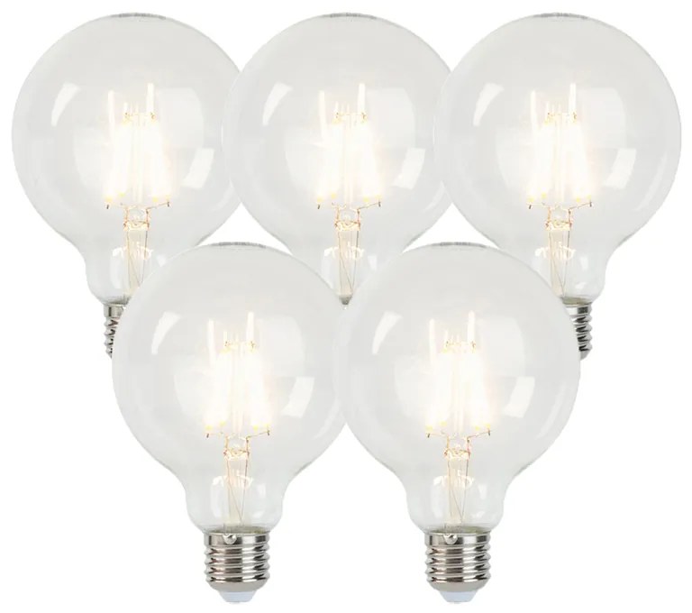 Zestaw 5 żarówek LED E27 z możliwością ściemniania G95 5W 470lm 2700K