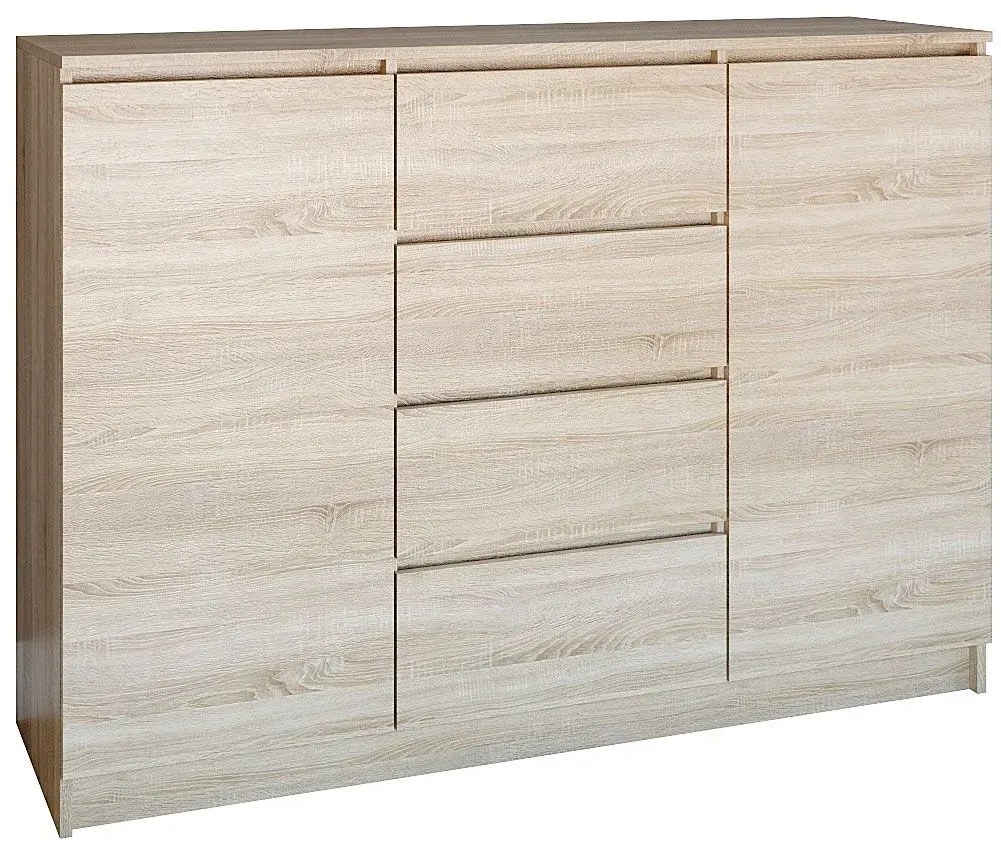 Komoda Na Ubrania Z Szufladami I 2 Szafkami Dąb Sonoma D7-L44