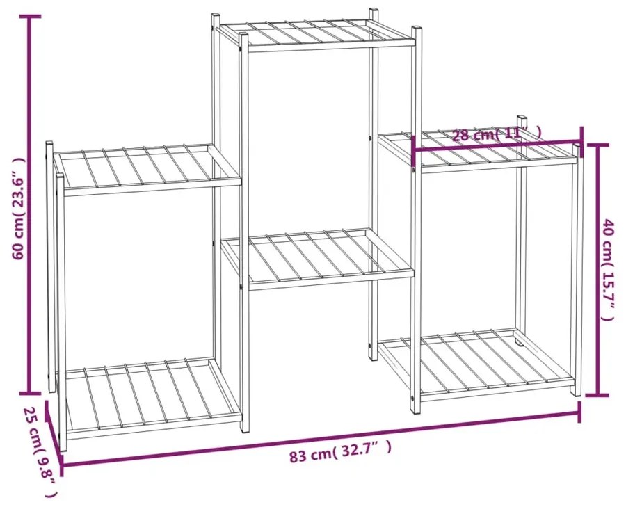 Minimalistyczny czarny kwietnik z metalu E6-B98