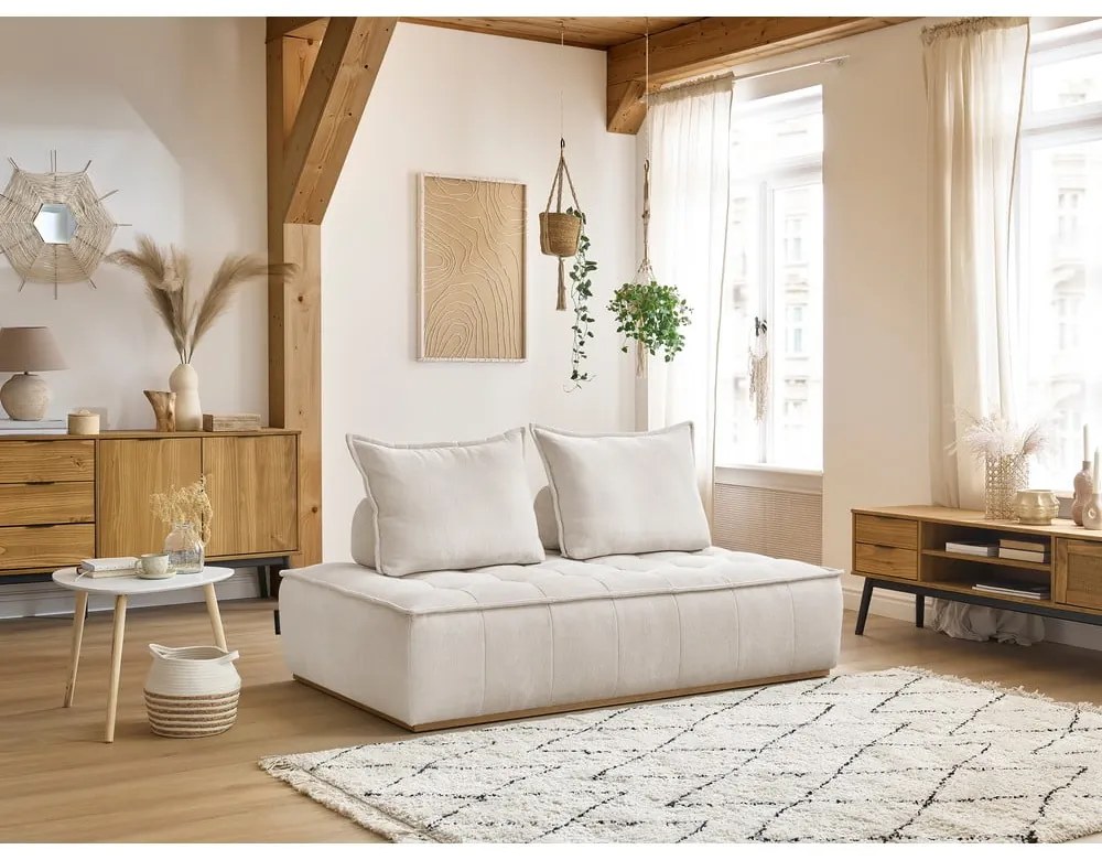 Biała sofa z tkaniny szenilowej 175 cm Elisa – Bobochic Paris