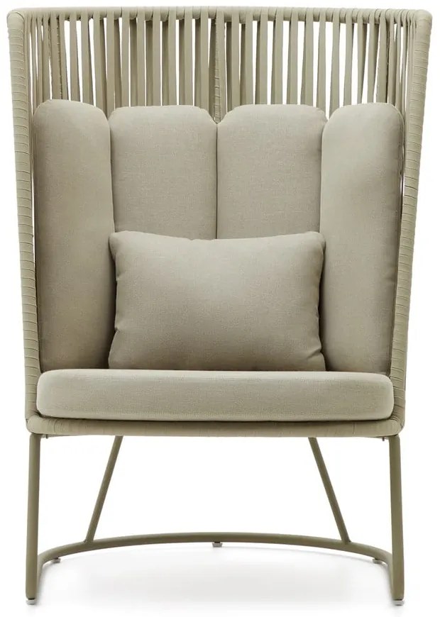Zielony metalowy fotel ogrodowy Saconca – Kave Home