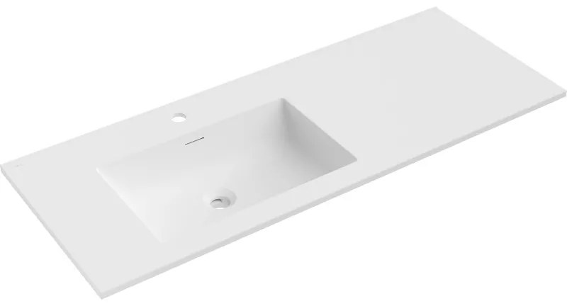 Mexen Otis umywalka wpuszczana w blat lewa 121 x 46,5 cm, biała mat - 25181201L